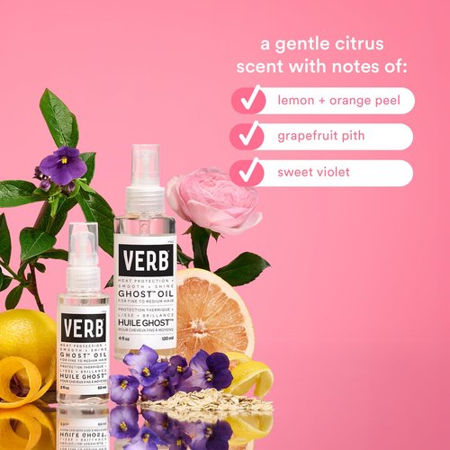 VERB Ghost Oil, 4 fl oz- Weightless Hair Oil for Fine to Medium Hair – Smooths Frizz, Adds Shine – No Parabens, Gluten or Harmful Sulfates