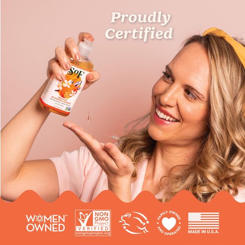 SoF Nourishing Hand Wash - With Moisturizing Sea Algae, Coconut & Olive Oil- Vegan & Non GMO- Free From Phthalates, Sulfates & Parabens- Orange Blossom & Honey - 8 oz Bottle 6 Pack