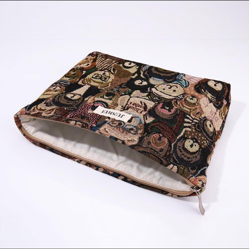 2PCS Makeup Bag Small Cute Cosmetic Bags for Women，Bear Pattern Travel Toiletry Bag for Purse, Large Canvas Cosmetic Pouch Makeup Organizer Tool Pouch with Zipper（Bear Brown）