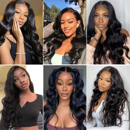 Body Wave Bundles Human Hair 12 14 16 Inch 100% Unprocessed 12A Brazilian Virgin Hair Human Hair Extensions Quick Weave Bundles Double Weft Natural Color
