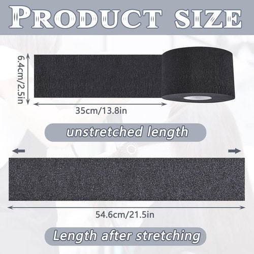 1000 Pieces 10 Rolls Disposable Black Barber Neck Strips, Black Barber Neck Strips Disposable Stretchy Edge Paper Hair for Salon Haircut Styling Barbershop Accessories