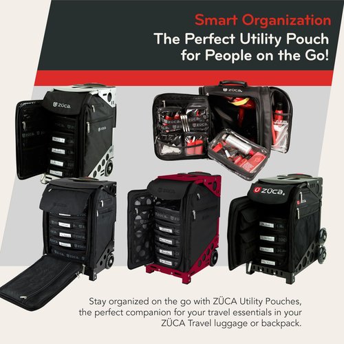 ZUCA Pro & Sport Bag Accessory: Large Artist Utility MakeUp Pouch - Durable, Spacious Cosmetic Storage Solution For Travel & Professional Use