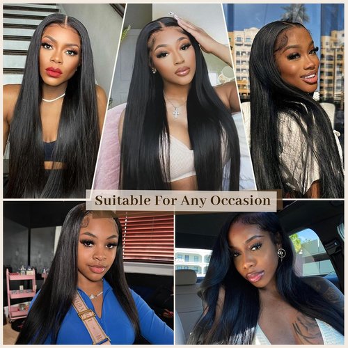 MIRONICA Straight Human Hair Bundles 24 Inch 12A Brazilian 1 Bundles Human Hair 100% Unprocessed Virgin Hair Double Machin Weft for Black Women Natural Black Color Hair Extensions
