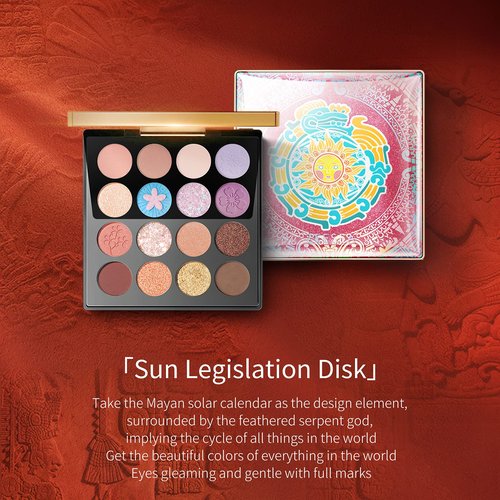 zeesea Egypt Eyeshadow Palette Maya Collection, Matte Shimmer Glitter Blendable High Pigmented 16 Shades Eye Makeup Palette (#08 CHERRY BLOSSOMS)
