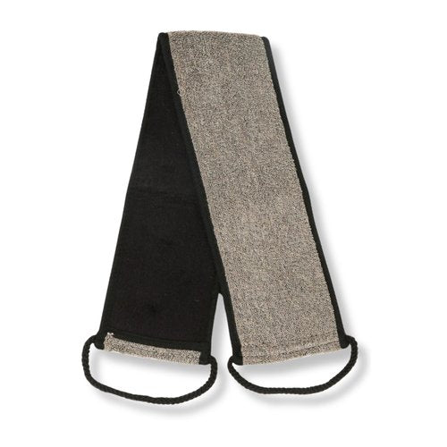 Eco Bath London Natural Sisal Hemp Back Strap Black - Premium Exfoliating Back Washer with Handles, Shower Bath Sponge Body Scrubber for Smooth Skin