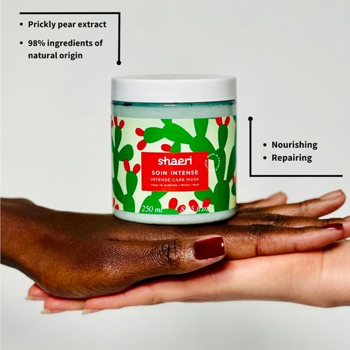 SHAERI Intense Care Hair Mask - Deep Conditioning Hair Mask - Moisturizer Enriched with Prickly Pear Extract - Natural, No Sulfate - 8.4 oz