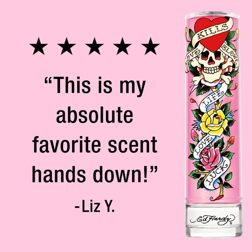 Ed Hardy Perfume for Women, Eau De Parfum Spray with Warm Amber Notes, Gift for Her, 3.4 fl oz