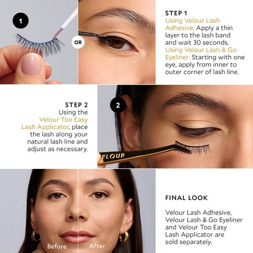 Velour Effortless Lashes, Natural Looking False Eyelashes, Fluffy & Lightweight No Trim Eyelashes, Reusable Fake Lashes For All Eye Shapes, Vegan & Cruelty-Free, Lash Glue not Included (Would I Lie?)