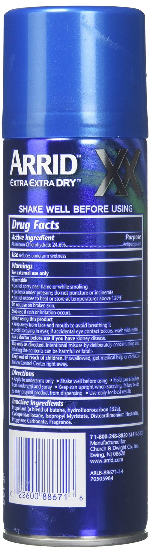 ARRID XX Ultra Clear Anti-Perspirant Deodorant Spray, Ultra Fresh 6 oz (Pack of 6)