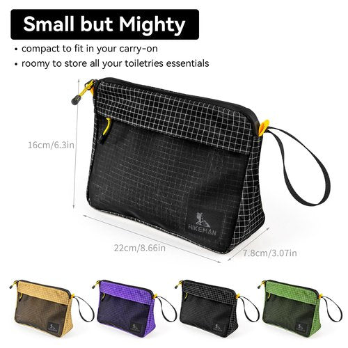 HIKEMAN Outdoor Waterproof Toiletry Bag, Makeup Cosmetic Organizer Travel Storage Bag for Accessories, Shampoo, Full-size Container, Toiletries(Purple)