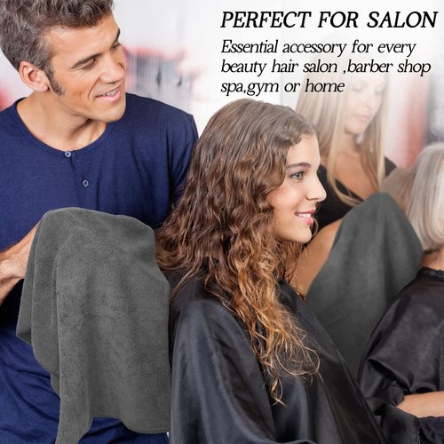 Shimeyao 26 Pack Salon Bleach Proof Towels Highly Absorbent Hair Towels Hand Facial Cloths Bleach Resistant for Salon Barber Spa Beauty Bath Hair Stylist(Gray,16 x 29 Inch)