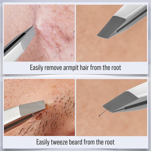 DUROX Precision Tweezers for Eyebrows – Slant Eyebrow Tweezers for Women and Men, Made of Stainless Steel with Fine Slant Tips for Eyebrow and Hair Removal