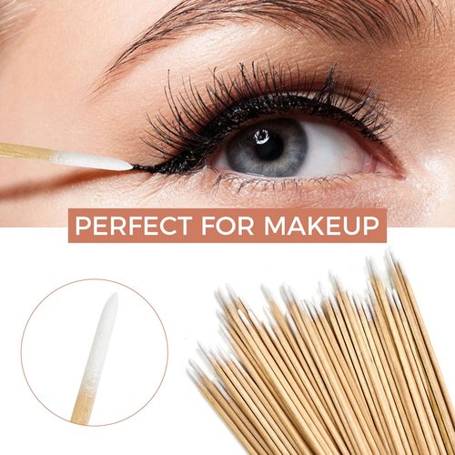 2200PCS Pointed Cotton Swabs with Storage Case - 4 inch Microblading Precision Tip Cotton Swabs with Wooden Sticks - Micro Tips for Makeup Eyelash Extensions Nail Art Supplies