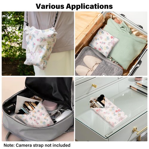 Walking Way Self-Adhesive Magic Cloth Makeup Bag, Portable Protective Cosmetic Pouch, Camera Lens Wrap, Stylish Travel Organizer for Beauty Essentials, Travel, Gifts & Daily Use