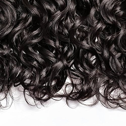 Czrleaty Water Wave Human Hair Bundles, Unprocessed Wet and Wavy Hair 4Bundles 200g, 12 Inch Brazilian Deep Curly Wave Human Hair Extensions