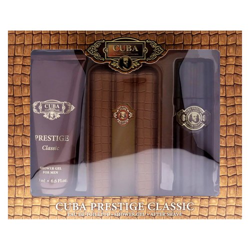 Cuba Prestige Classic for Men - 3 Pc Gift Set 3oz EDT Spray, 6.7oz Shower Gel, 3.3oz After Shave