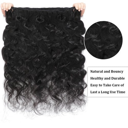 16A Raw Body Wave Bundles Human Hair 100% Human Hair Bundles,Triple Lifespan Virgin Remy Hair Extensions,Keep Texture Silky Soft After Multiple Washes (Body Wave 1 Bundle, 14 Inch)