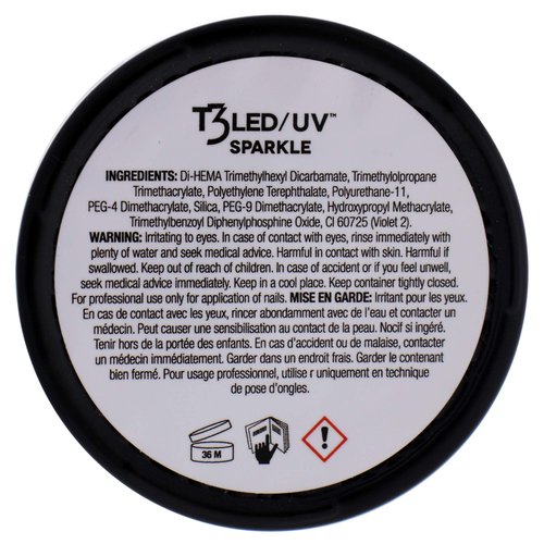 Cuccio Pro T3 LED/UV Cool Cure Versatility Gel - Self-Levelling - Incredibly Flexible - Strong Adhesion - High Shine Finish - Fast Application - Quick Cure - Blue Bling - 1 Oz Nail Gel