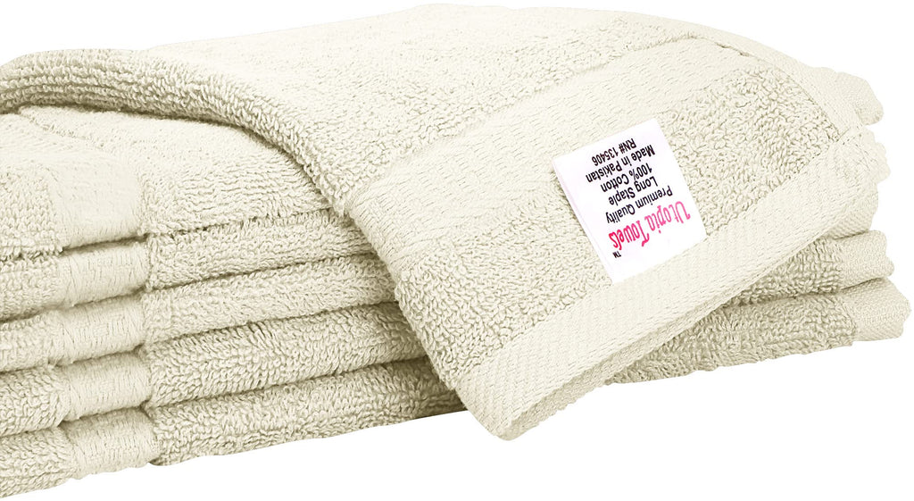 Utopia Towels 12 Pack Premium Wash Cloths Set, 12 by 12 Inches, 100% Cotton Ring Spun, Highly Absorbent and Soft Feel Essential Washcloths for Bathroom, Spa, Gym, and Face, Ivory