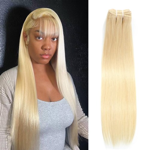 613 Bundles Human Hair 16 Inch12A Grade 100% Unprocessed Brazilian Virgin Blonde 613 Human Hair Extensions For Women 100g Blonde Bundles Human Hair