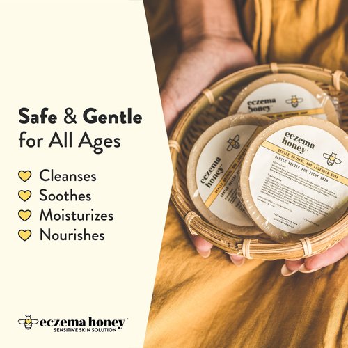 ECZEMA HONEY Original Skin-Soothing Cream & Oatmeal & Lavender Soap - Bundle for Sensitive Dry & Skin - Cruelty Free