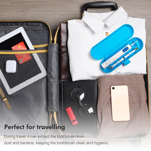 seplouis Electric Toothbrush Case Compatible with Oral B/Oral-B Pro/iO/Philips Sonicare/Demita/Bitvae and most other Brand Electric Toothbrushes on the market，Blue