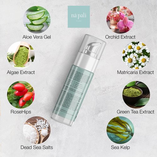 Na Pali Pure Sea Splash Facial Cleanser Hydrating Face Wash with Dead Sea Salts, Algae, Aloe & Green Tea – Gentle, pH-Balanced Daily Cleanser for All Skin Types – 6.7 fl oz
