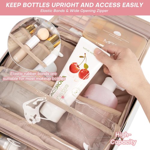 BALULHG Toiletry Bag with Hanging Hook, Portable Makeup Cosmetic Bags, Space-efficient, Collapsible Moving, making it more suitable for Travel