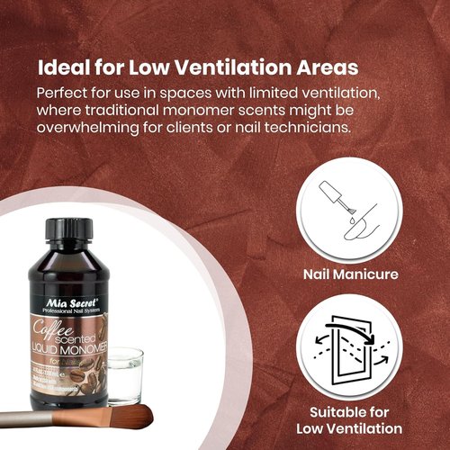 Mia Secret COFFEE SCENTED Liquid Monomer - Alternate Acrylic Nail Liquid for Acrylic Powder - EMA monomer - Scented Nail Monomer liquid - ema monomer acrylic nail liquid (8 oz.)