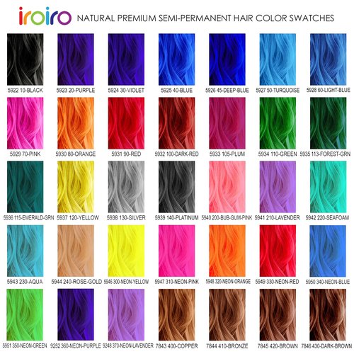 IROIRO Premium Natural Semi-Permanent Hair Color 350 Neon Green (8oz) (Pack of 2)