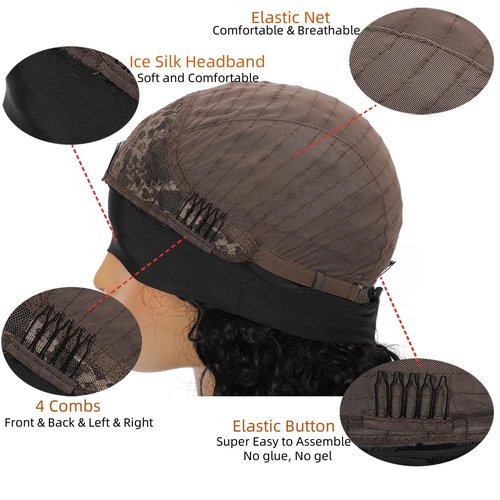 Ghaadd Headband Wig Human Hair Body Wave Headband Wigs for Black Women human hair glueless Wear and Go Glueless Wig 100% Brazilian Virgin Human Hair Headband wig 150% Density (14inch)