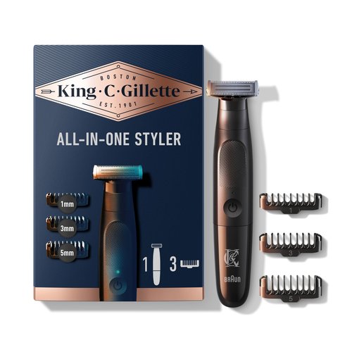 King C. Gillette All-in-one Styler with CenterCut Technology for Ultimate Efficacy & Closeness, Cordless Design, and Easy, Fast Grooming