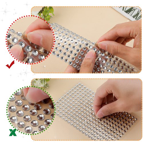 3729pcs Self Adhesive Rhinestone Stickers, Clear Rhinestone Stickers Crystal Gem Stickers 3/4/5/6mm for Makeup Stick on Face Jewels Decoration Nail Hair Crafts