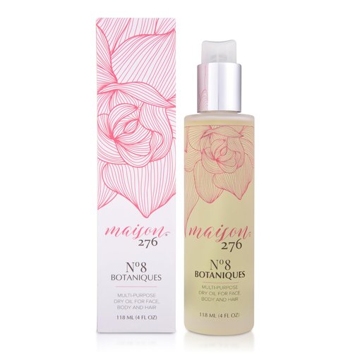 Maison 276 No. 8 Botaniques Multi-Purpose Moroccan Oil Moisturizer for Face, Body & Hair, After Bath & Shower Body Oil For Women & Men, Paraben Free, Sulfate Free, 4 Fl Oz