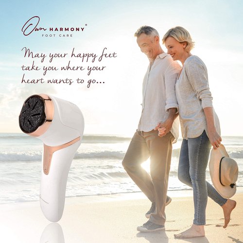 Own Harmony Electric Callus Remover with Vacuum and 7 Rollers Bundle - Foot Care for Women - Professional Pedicure Tools for Pedi Care Vac, CR2100 Electric Feet File, Best for Hard Dry, Cracked Heels