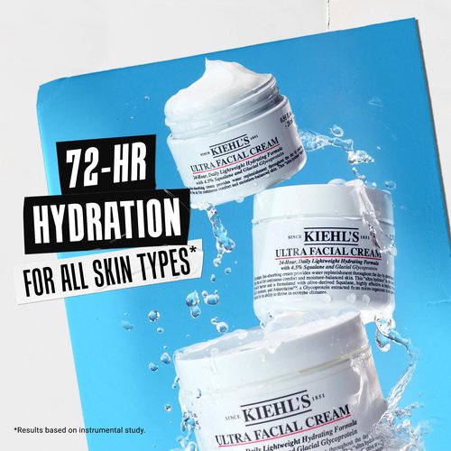 Kiehl's Ultra Facial Cream, with 4.5% Squalane to Strengthen Skin's Moisture Barrier, Skin Feels Softer and Smoother, Long-Lasting Hydration, Easy and Fast-Absorbing, All Skin Types - 1.7 fl oz