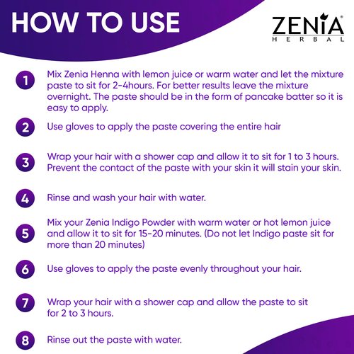 Zenia Indigo Powder (1kg) - 100% Natural Hair Dye, Permanent Color to Black, 100% Pure, No Preservatives, for Hair & Beard, Use with Henna - Value Pack