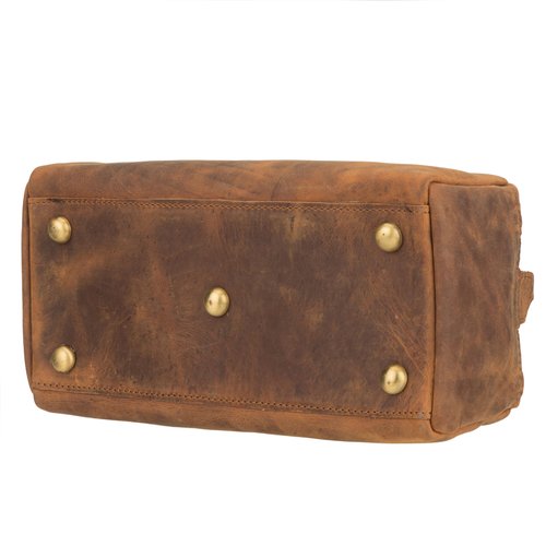 James Cuero Premium Full-Grain Leather Toiletry Bag - Spacious Design Water-Resistant Lining, Easy-Grip Handle - Unisex Toiletry Bag, Travel Bag Gift (Smooth Textured)