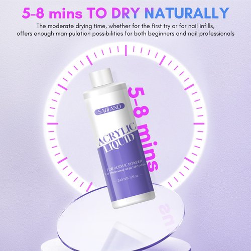 Saviland Monomer Acrylic Nail Liquid 8.11fl.oz & SAVILAND Nail Dehydrator and Primer