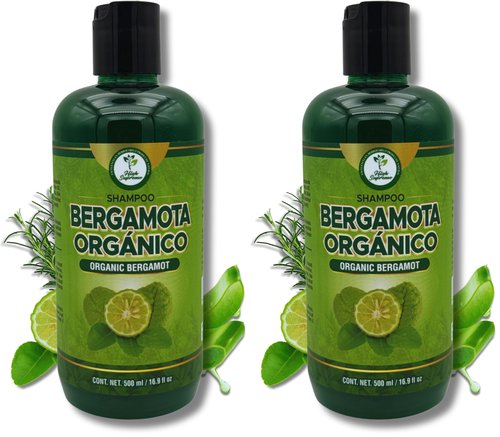 HIGH SUPREME Shampoo organic bergamot (16.9 fl oz) with aloe vera & rosemary SHAMPOO ORGANICO BERGAMOTA con Sabila & Romero Cont. net. 500 ml (Pack of 2)