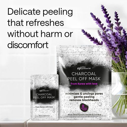 WONDER FAMILY Activated Charcoal Face Masks Skincare 2 pack (16 sachets) - Korean Skin Care Products - Face Mask Peel Off Skin Care - Gently Cleansing Charcoal Face Mask for Men & Women Face Care