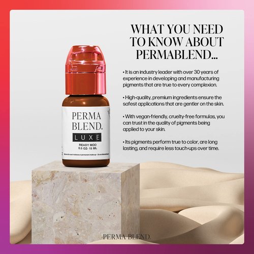 Perma Blend Luxe - Ready Mod - Microblading Ink Modifier - Professional Tattoo Ink - Enhance Ink Color - Vegan (0.5 oz)