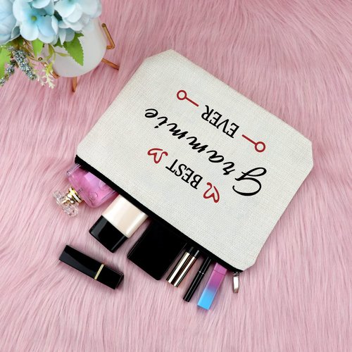 Sfodiary Grandma Gifts Grammy Makeup Bag for Women Mother's Day Gifts Birthday Gift for Best Grammy Ever Cosmetic Bag Thank You Gift for Grandmother Nana from Granddaughter Travel Toiletry Pouch