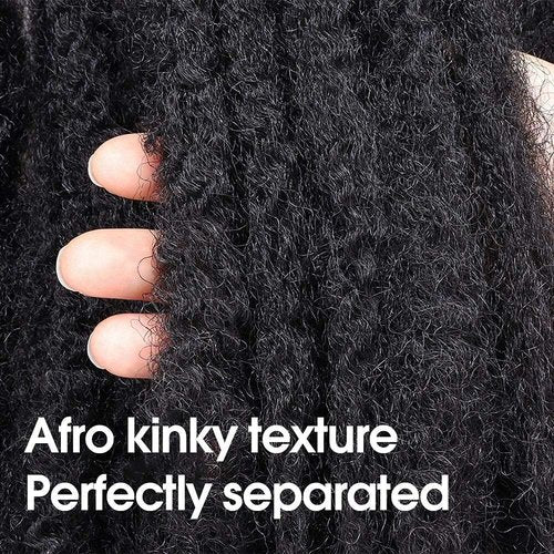 ToyoTress Marley Twist Braiding Hair - 28 Inch 6 Packs Super Long Marley Hair For Faux Locs, Afro Kinky Curly Crochet Braids Synthetic Braiding Hair Extensions (28 Inch, 1B-6P)