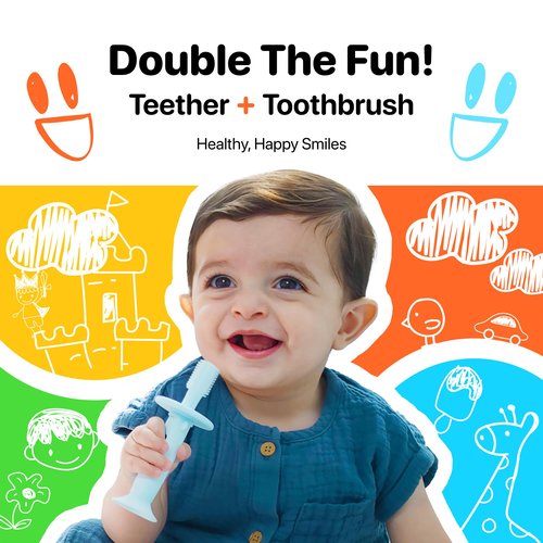 Instant Teething Relief & Gum Massage for Babies, Music Only The Baby Can Hear, BPA-Free Silicone with Soothing Vibrations, Electric Baby Toothbrush, infant Teether, Safe & Rechargeable, 9–36 Months