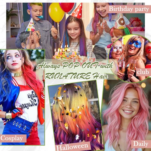 RUNATURE Tape in Hair Extensions Human Hair 22 Inch Hot Pink Hair Extensions Tape Ins Skin Weft Invisible Pink Tape in Extensions Highlighted Colored Hair, Tangle-free 25g 10pcs