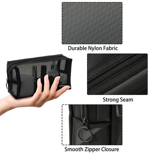 Unoutur 20-Piece Mesh Pouch Set, Portable Mesh Travel Toiletry Bag with Zipper for Makeup Organizer, Home Office, Travel Accessories