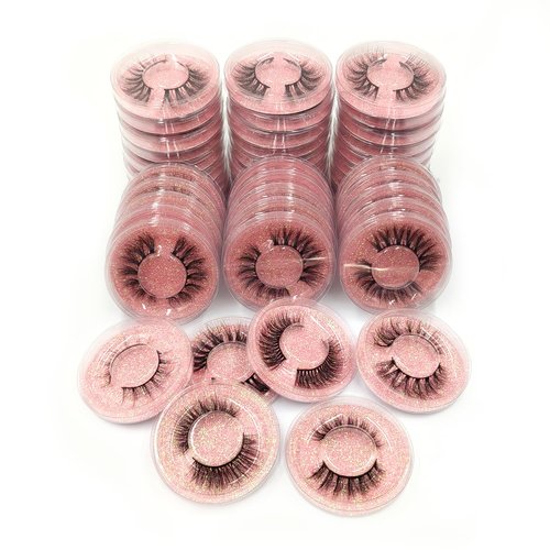 U-Hotmi Wholesale Fales Eyelashes, Mink Lashes Thick 5D Volume Natural Fake Lashes Pack(50 Pairs)