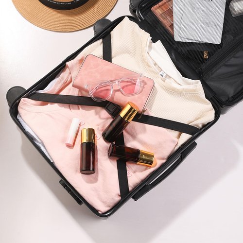 RAMFIYN 2 pack Large Amber Glass Roll on Bottles for Essential Oils Perfume Refillable Roller Ball Applicator Empty Deodorant Containers with Purple Crystal Rollerball