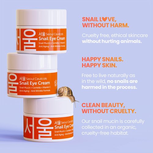 Korean Vitamin C Serum + 97.5% Snail Mucin Eye Cream Set for Glowing Skin & Youthful Eyes
